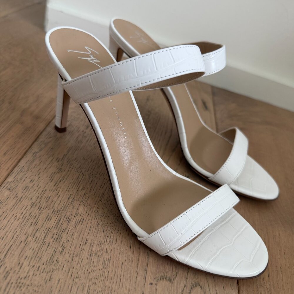 Giuseppe Zanotti Calista White Leather Mule Heels 120mm EU 37 Minimal - Picture 4 of 7